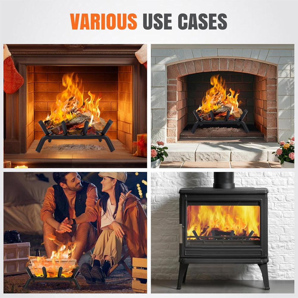 INNO STAGE 14 Inch Fireplace Grate with Ember Retainer