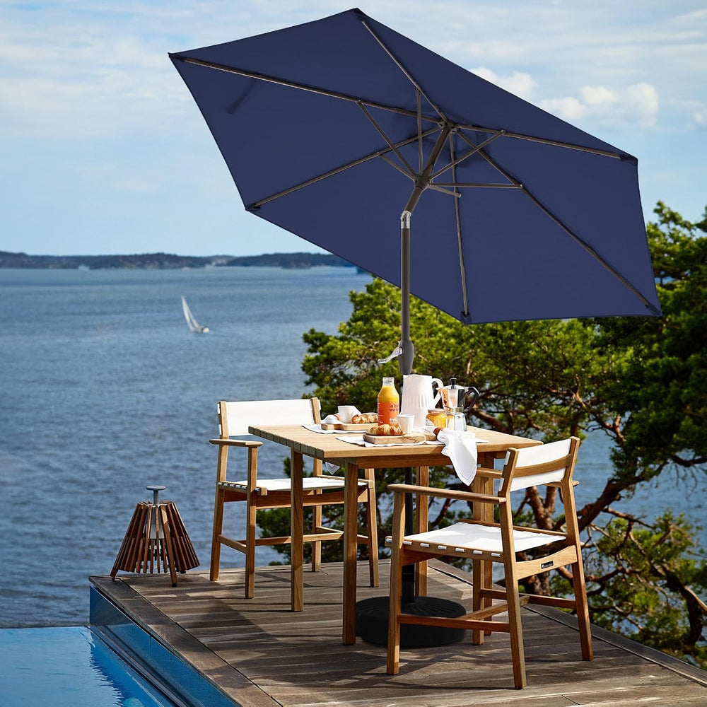 JEAREY 7.5 ft Outdoor Patio Umbrella, Table Umbrella, Navy