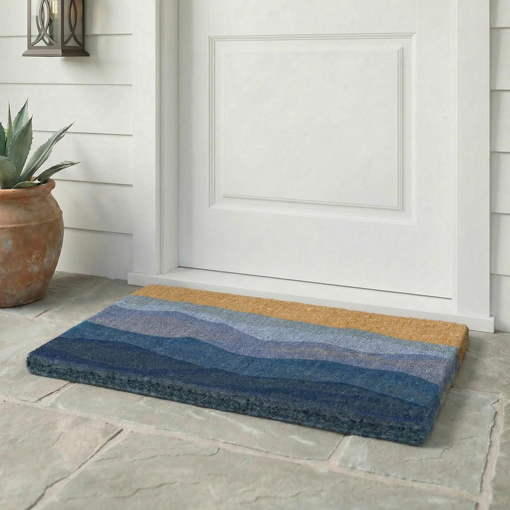 Fab Habitat Geometric Abstract Nature Extra Thick Doormat - Handwoven, Durabl...