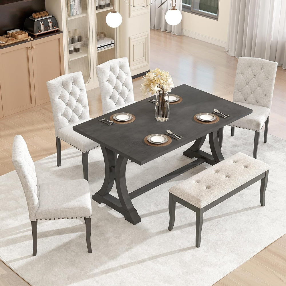 Harper & Bright Designs Classic and Traditional Style 6 - Piece Dining Se...