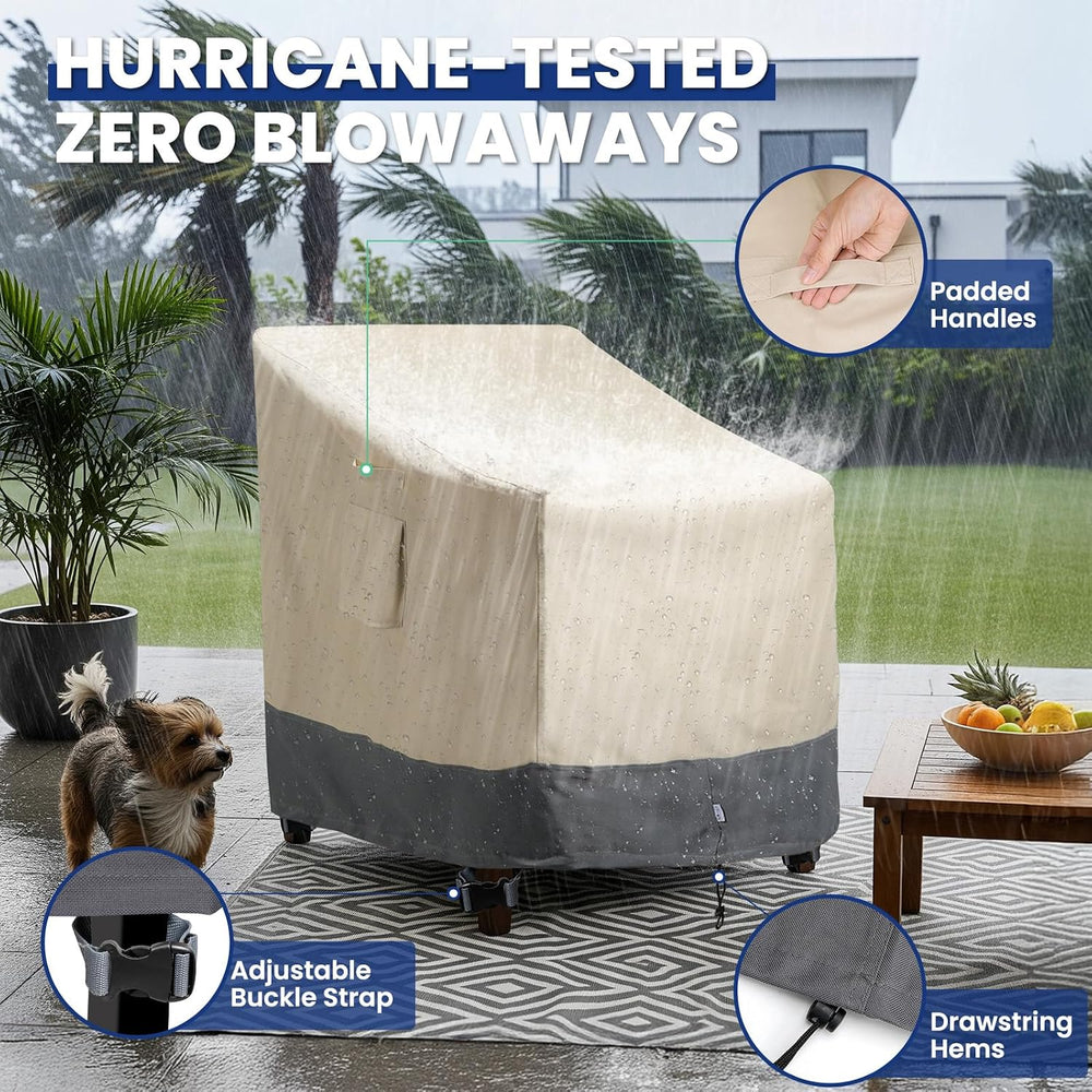 2 Pack Extra Heavy Duty Waterproof Patio Chair Covers for Outdoor / Swivel/ R...
