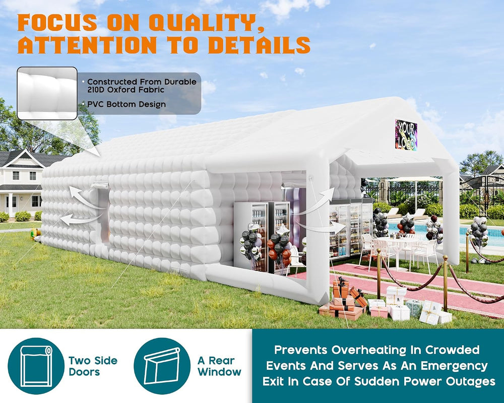 Albott 39x20x14 FT Large Inflatable Nightclub Tent for Adults with Pavilion R...