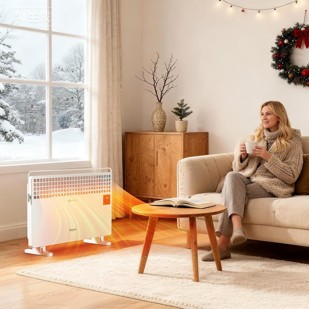 ROVSUN 1500W Flat Panel Heater w/Remote Control, Convection Space Heater w/LC...