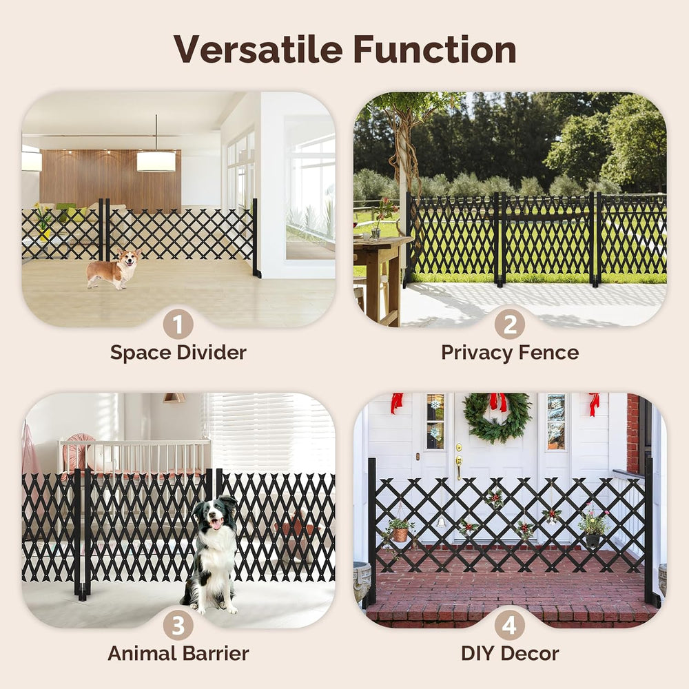 VINGLI 2 Packs Expandable Garden Fence, 27.55in Freestanding Lattice Fence, S...