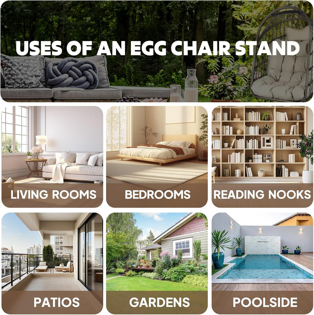 Chihee Hanging Egg Chair Stand,Strong Iron Hammock Chairs Frame with Spring H...