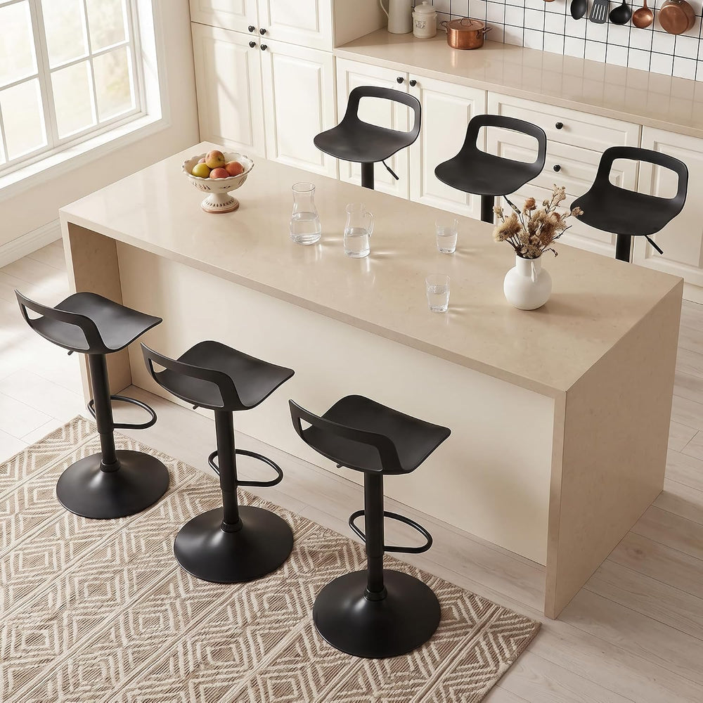 GOTMINSI Modern Adjustable Bar Stool - 300 lbs Capacity, Waterproof PP Seat, ...