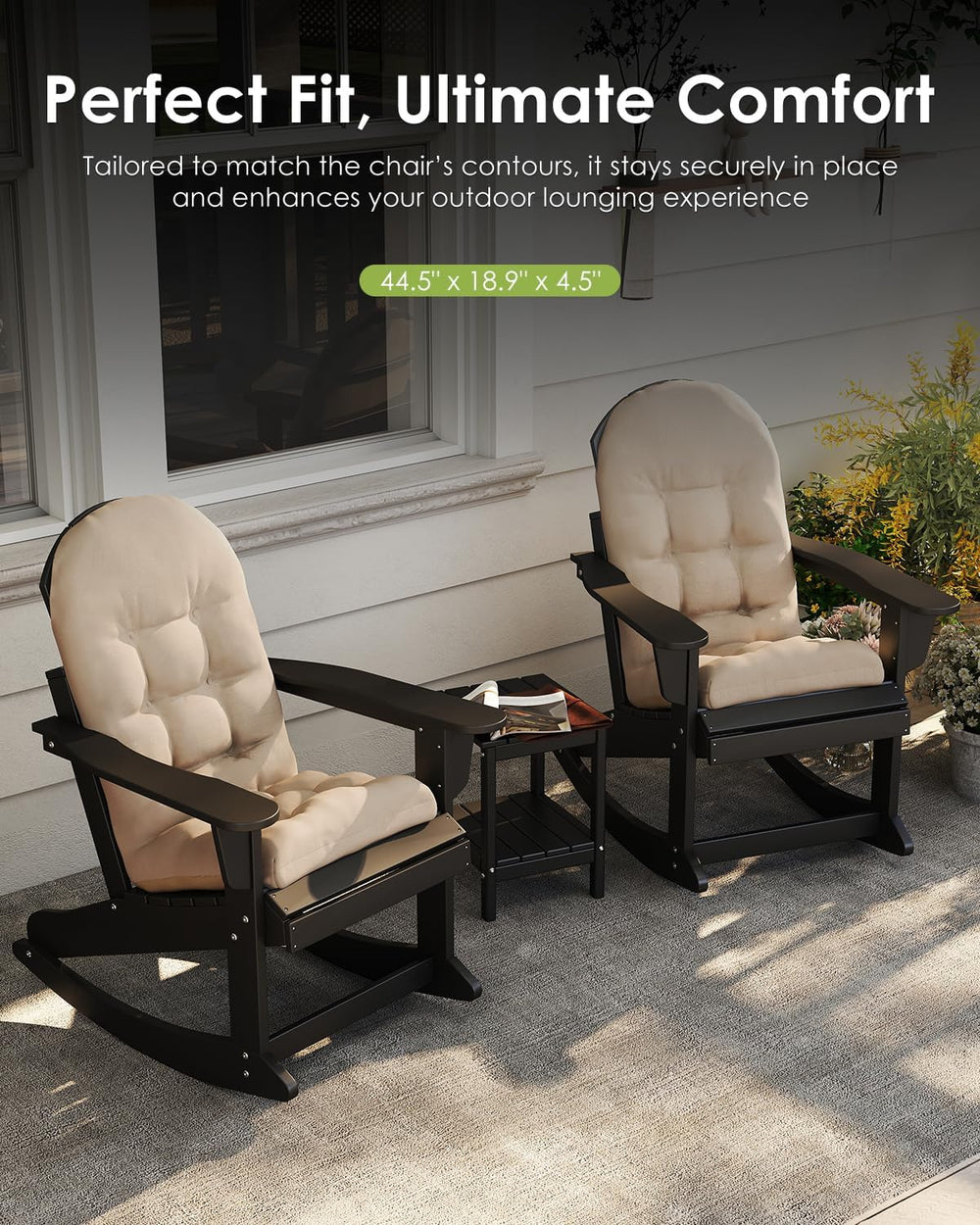 GREENVINES Adirondack Chair Cushion, Polyester, Beige
