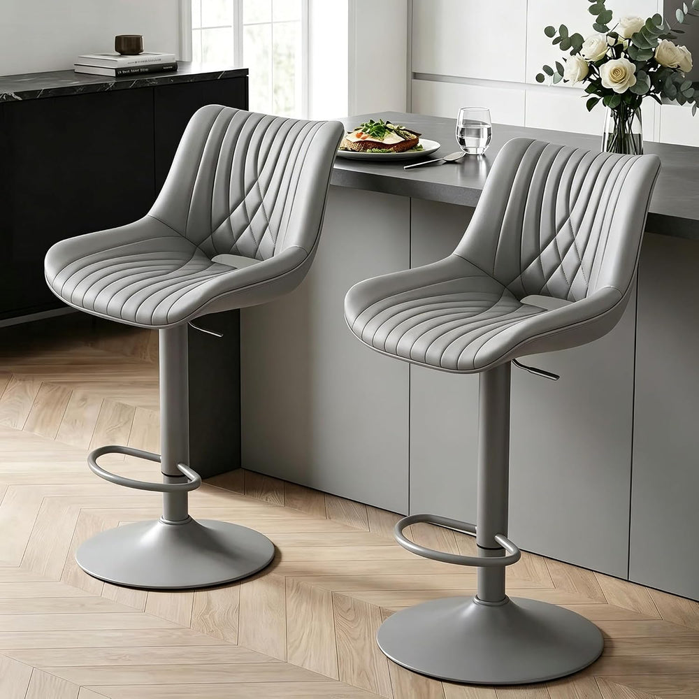 Swivel Bar Stools Set of 4, Height Adjustable Counter Height Bar Stools with ...