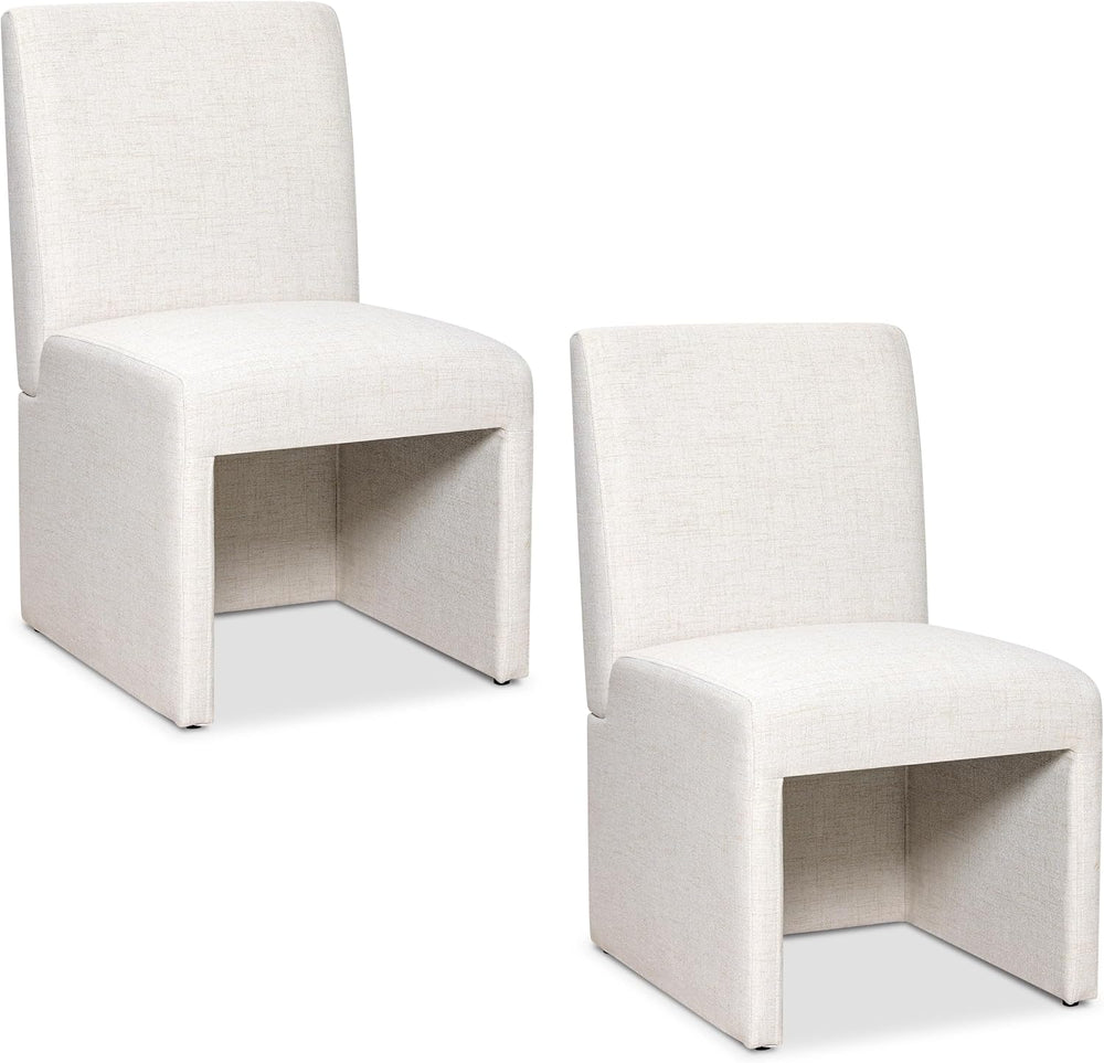 RNKSFX Beige Upholstered Dining Chairs Set of 2, Kitchen & Dining Room Ch...