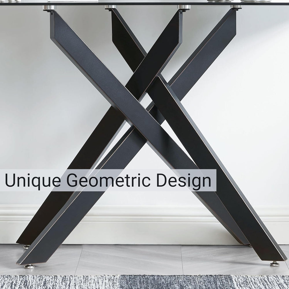 Edwin's Choice Black Glass Console Table Narrow Sofa Table with Grey Temp...