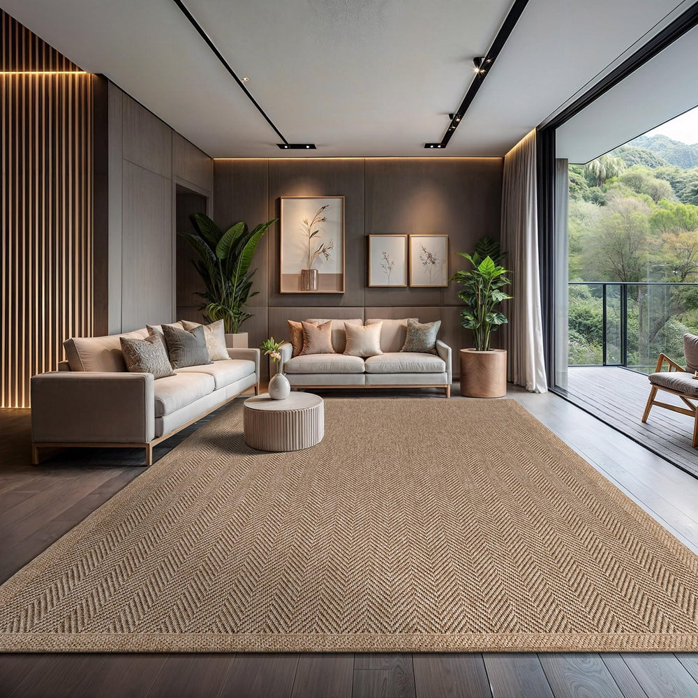 CAMILSON Easy Jute Rug 10x14, Indoor Outdoor Natural Color Fiber Area Rugs fo...