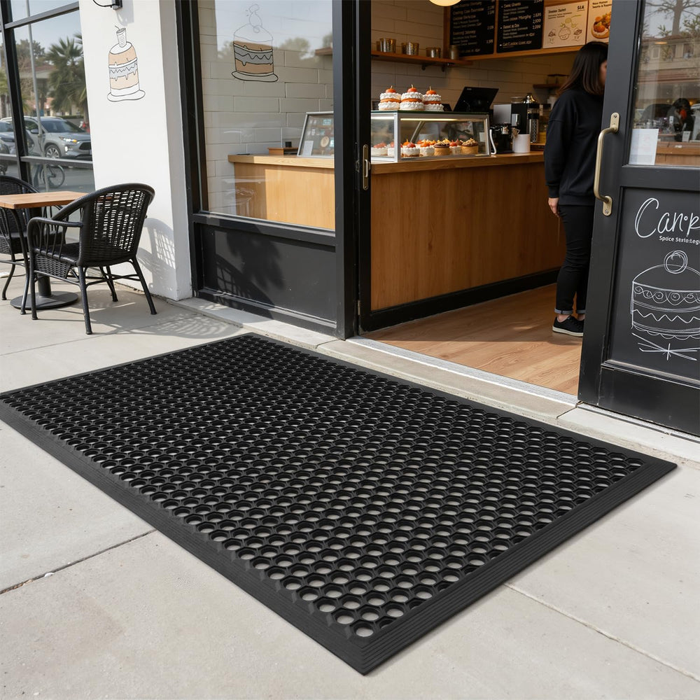 RESARE Front Door Mat Non Slip, 36"x24" Rubber Doormat Outdoor-Entr...