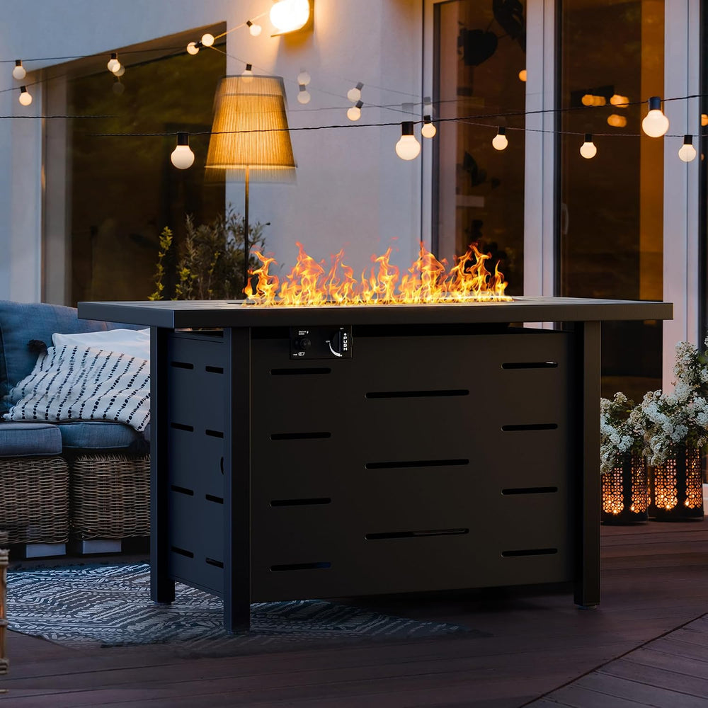 43 Inch Propane Fire Pit Table for Patio & Backyard, 50,000 BTU Steel Gas...