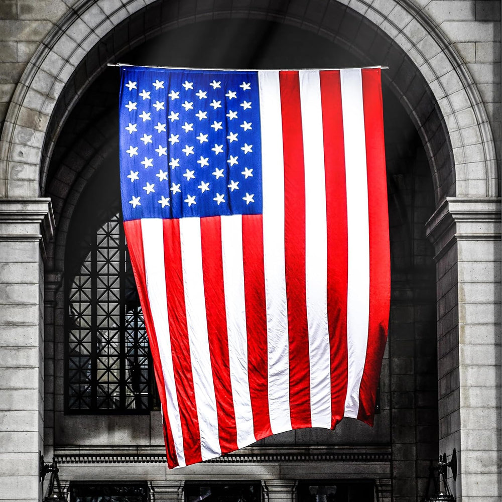 Bradford Large American Flag 15x25 ft Embroidered Stars USA US Flags Outdoor ...
