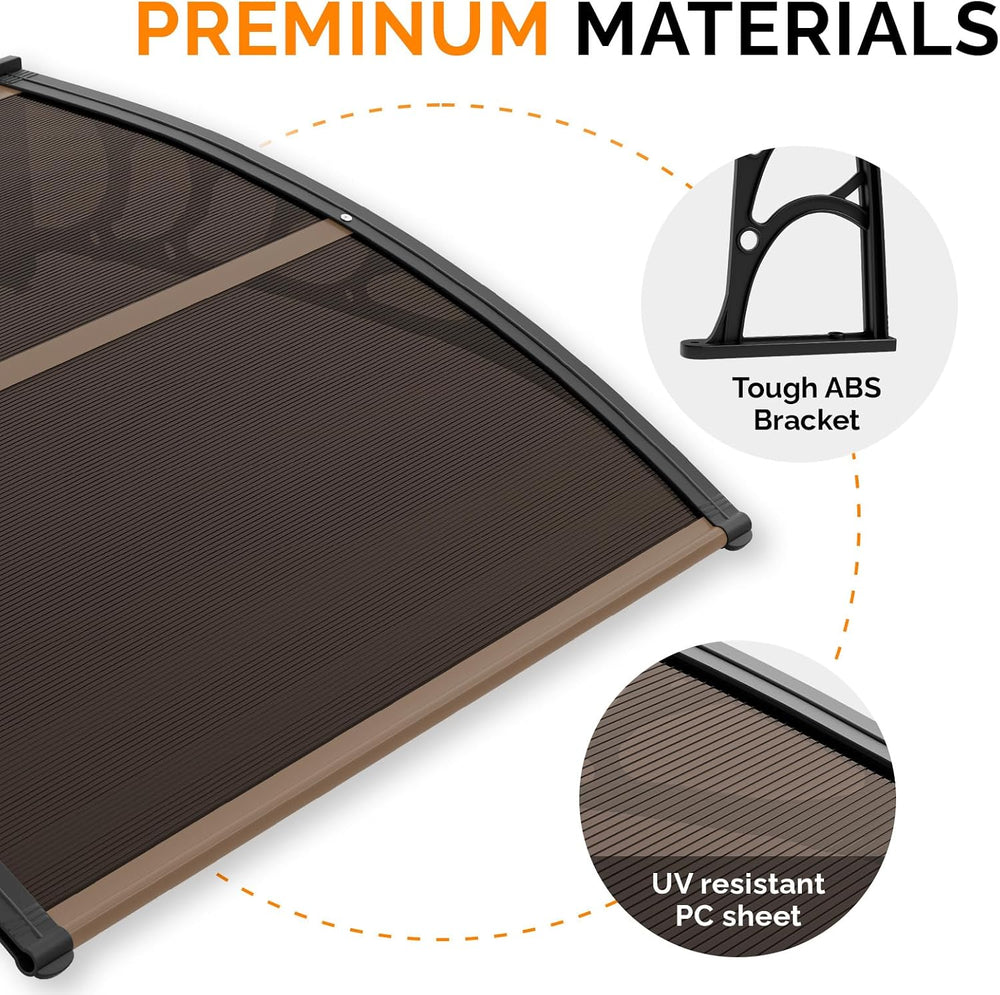 VINGLI Window Awning Door Canopy, 40" x 40" Window Awning Overhead ...