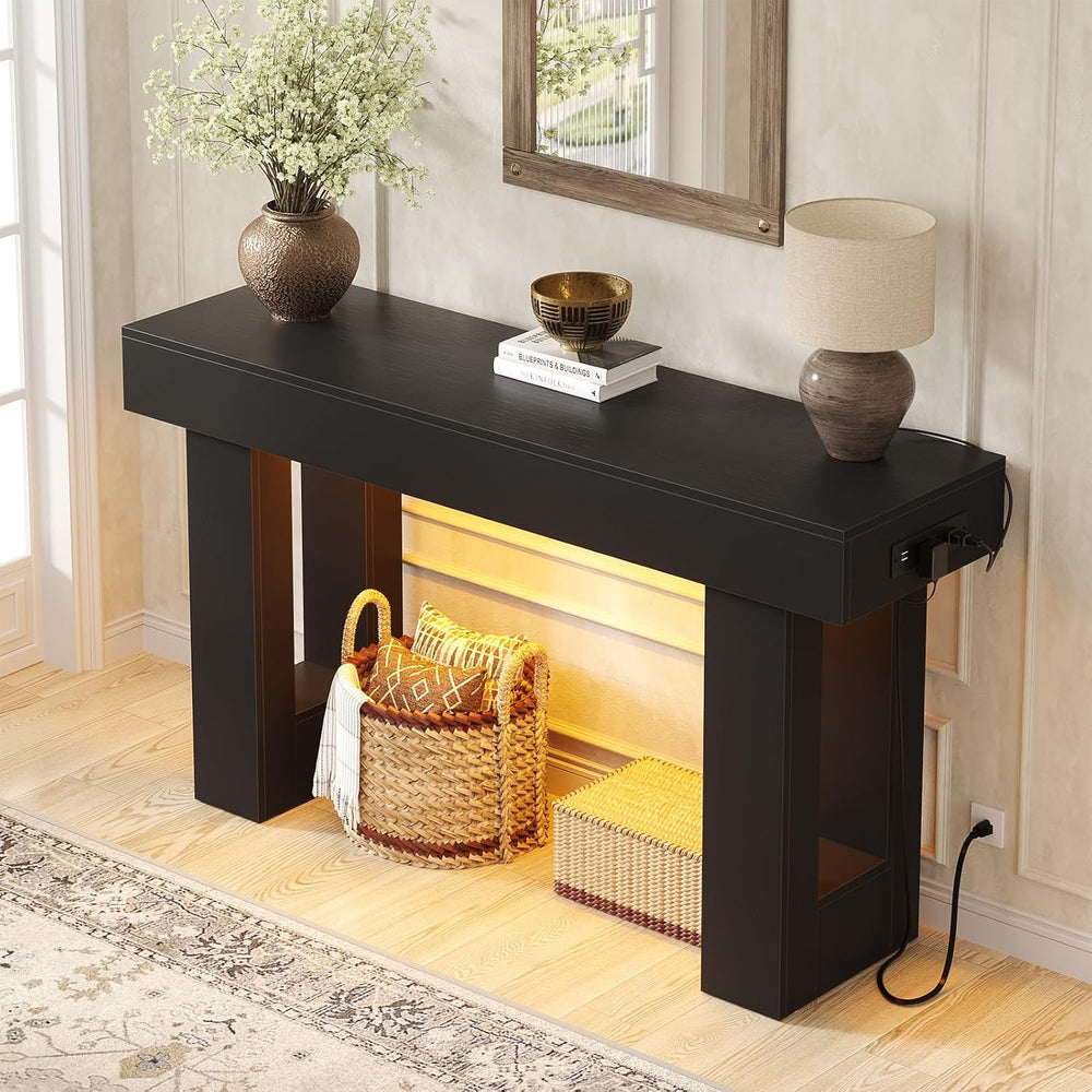 Unikito 47" Entryway Table with Sensor Light & AC Outlets with USB-C...