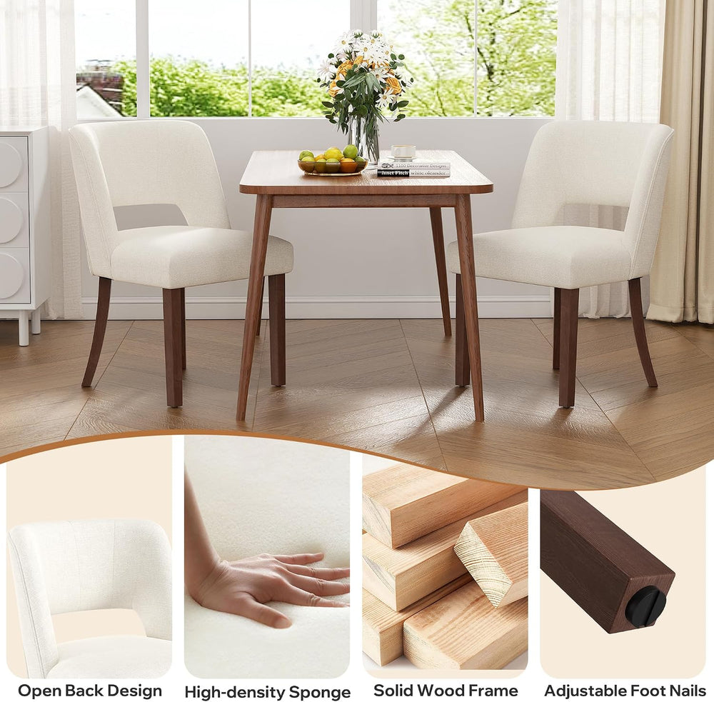 Dining Chairs Set of 4,Modern Dining Room Chairs with Thick Cushions,Linen Up...