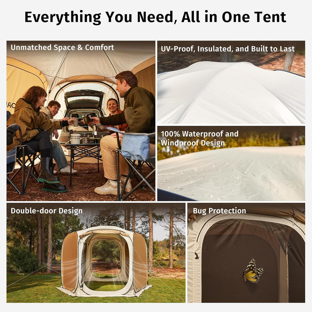 East Oak 12×12 FT Pop Up Canopy Tent with Mosquito Netting | Outdoor Screen H...