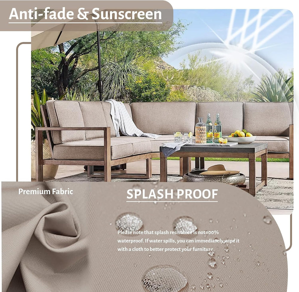 14Pcs Outdoor Sofa Replacement Cushions,Water-Resistant Patio Funiture Sectio...