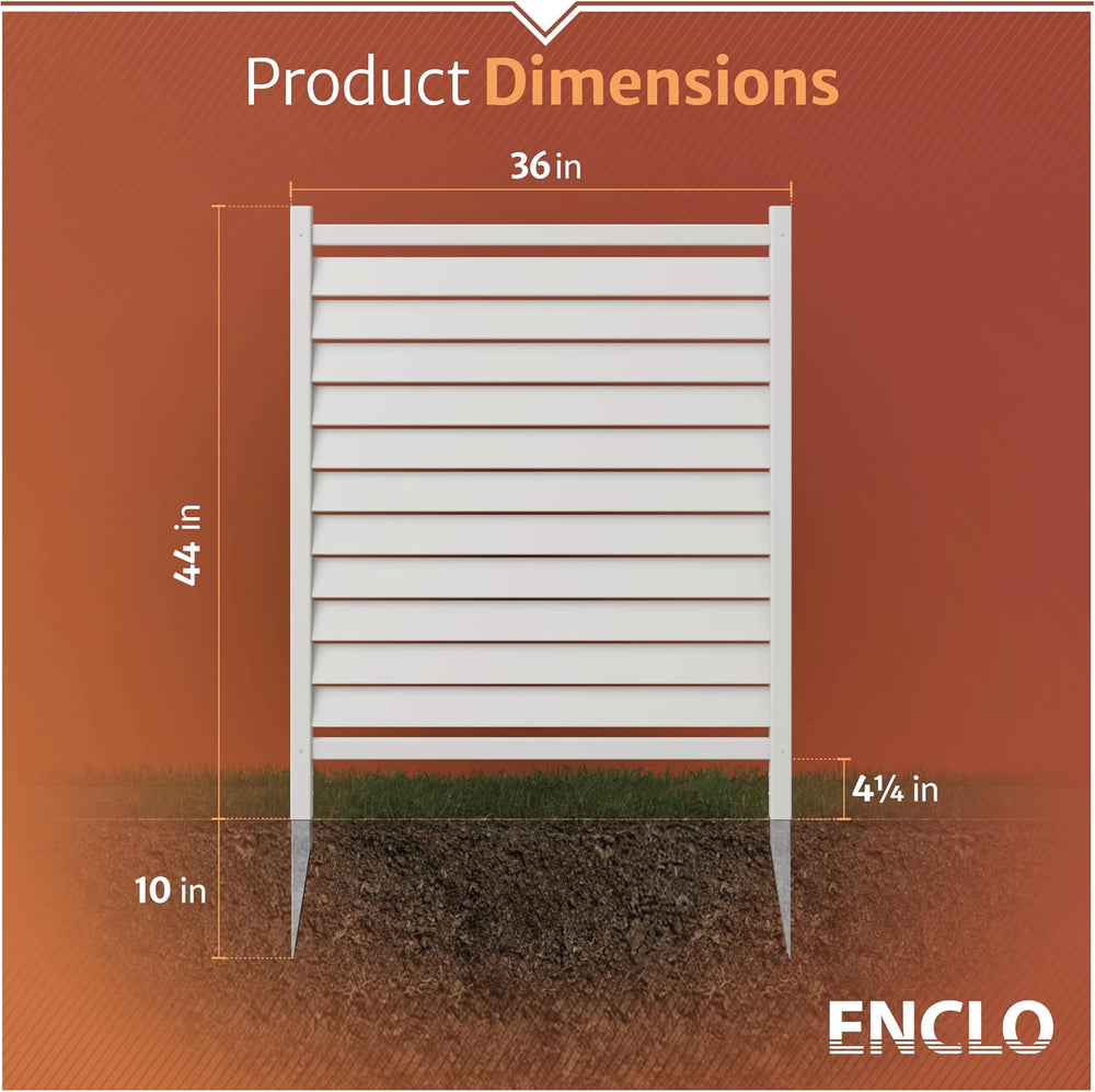 Enclo Waverly Privacy Screen, White Vinyl DIY No Dig Kit