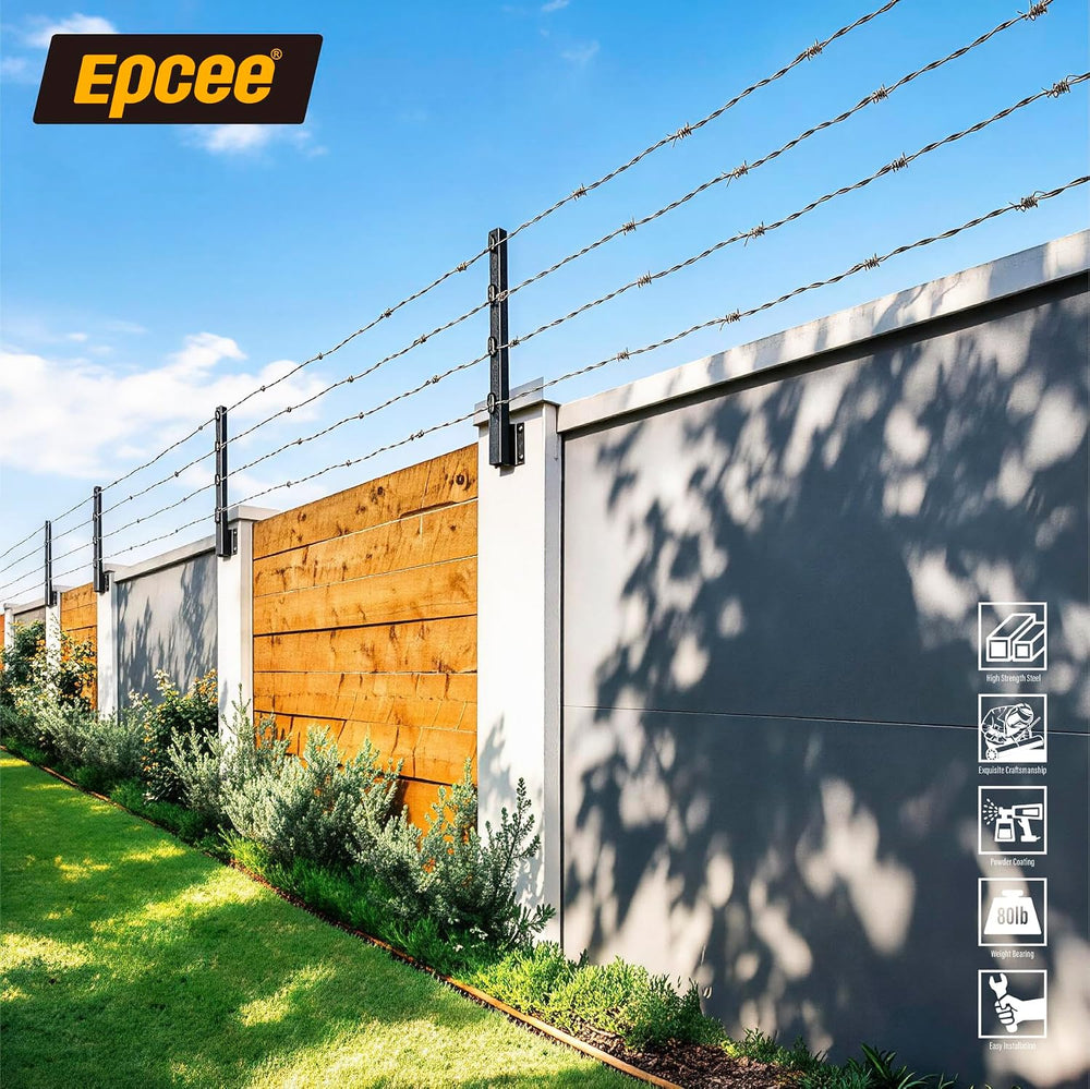 Fence Post Extender, 23.5" Fence Barbed Wire Extend Arm，for Outdoor Fenc...