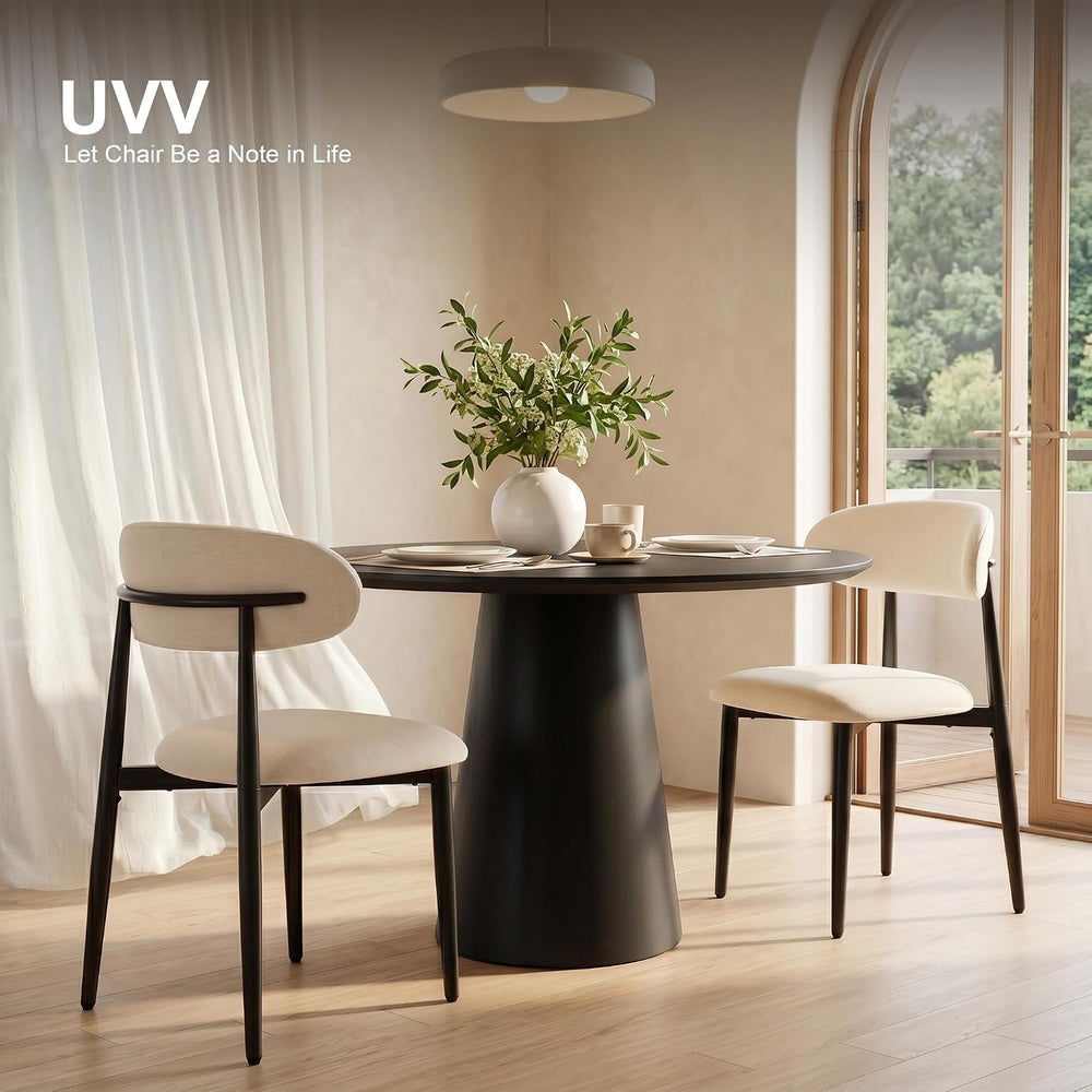 UVV Dining Chairs Set of 8, Metal Kitchen Chairs with Modern Fabric Upholster...