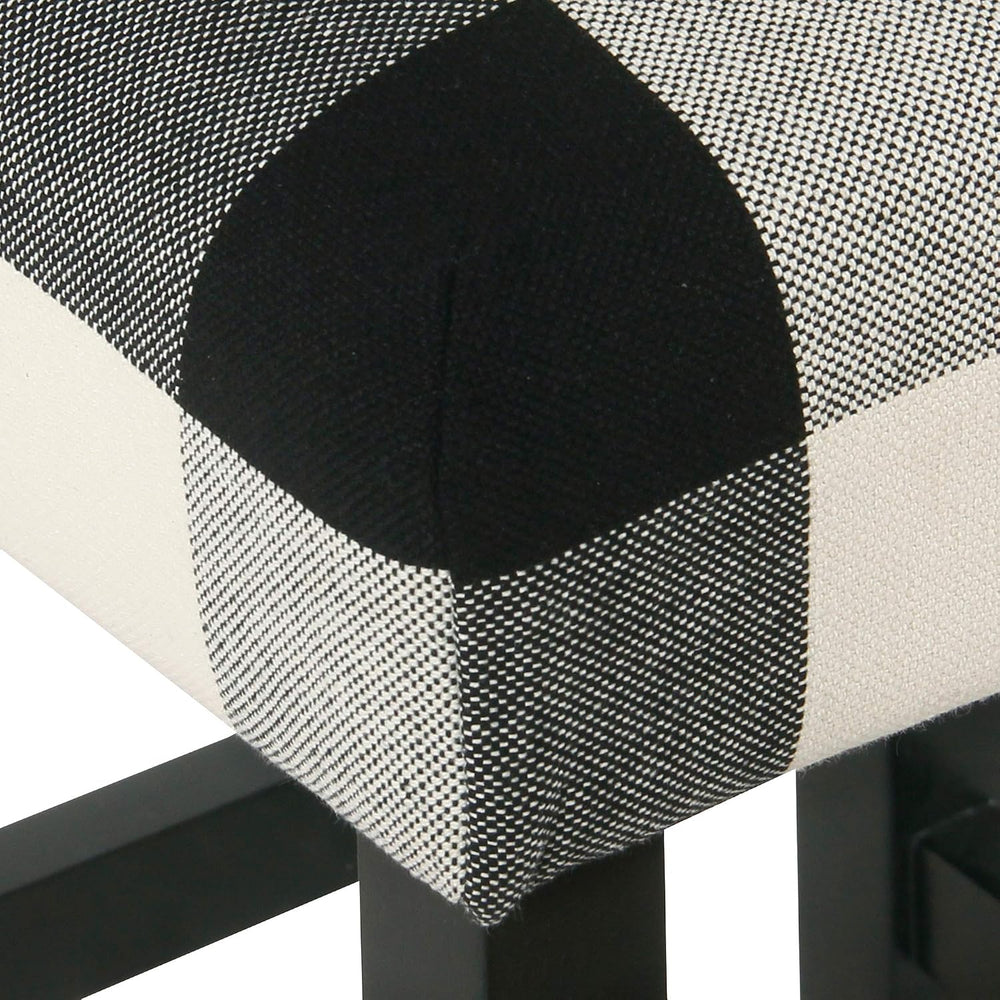 HomePop Open-Back Counter Stool, 24-Inch, Black Plaid