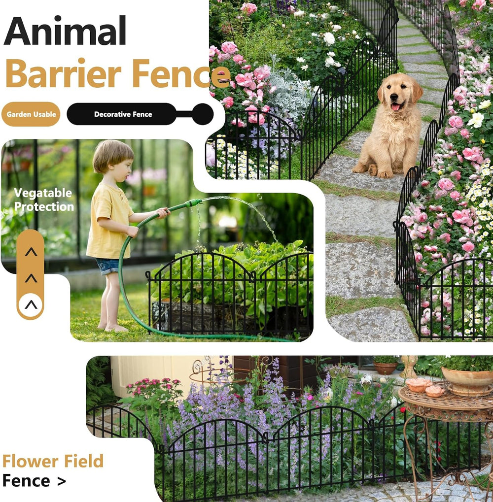 32 Panels Garden Fence, 45.33ft x 20in Animal Barrier Fences for Rabbits Dogs...