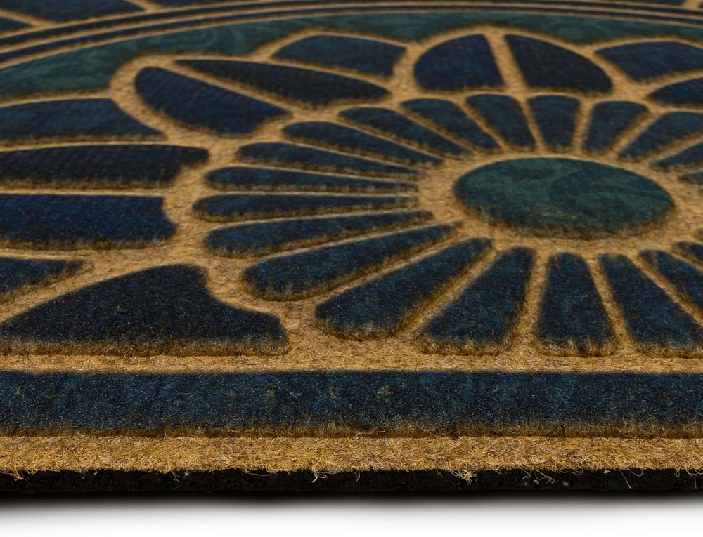 Mohawk Home Door Mat Swirl Style Ornamental Denim Blue 2' X 3' All We...