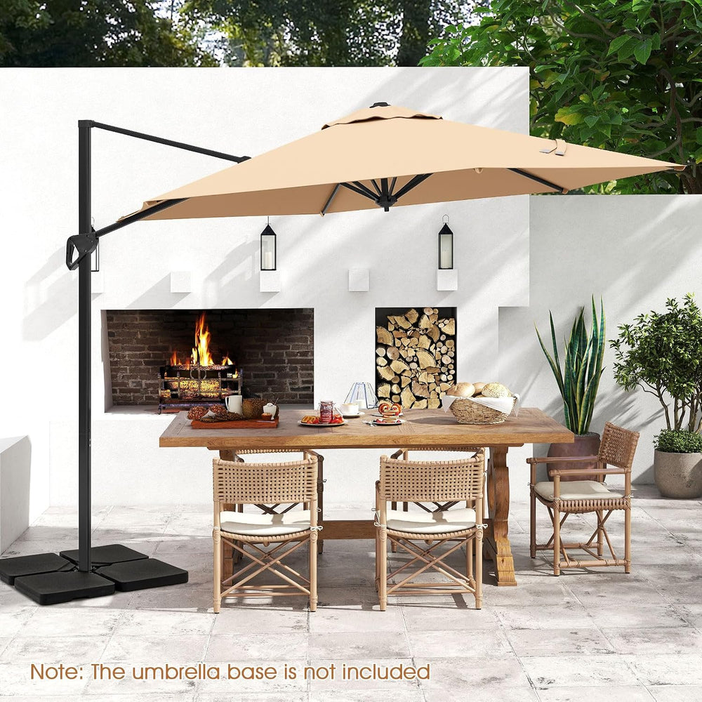 Tangkula 9 FT Cantilever Patio Umbrella, Heavy Duty Offset Outdoor Hanging Um...
