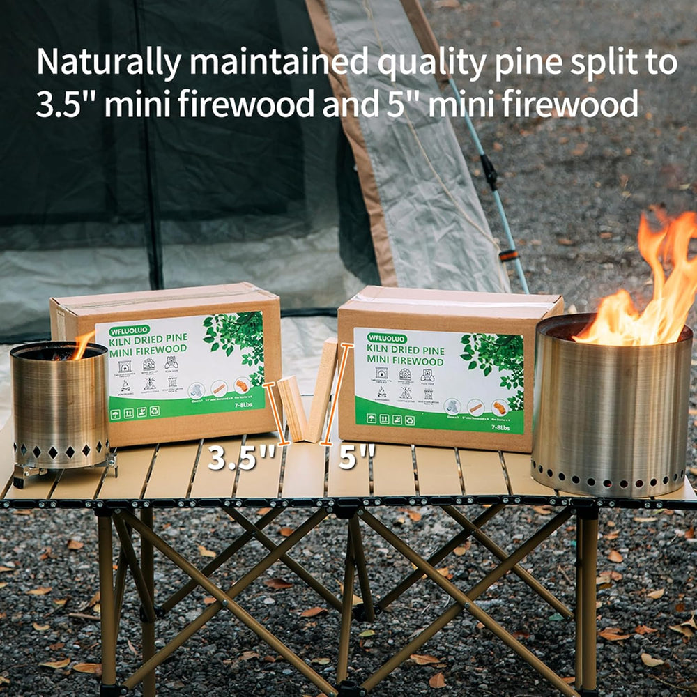 Mini Firewood with 4pcs Fire Starters&Gloves 3.5'' Lengths Pine K...