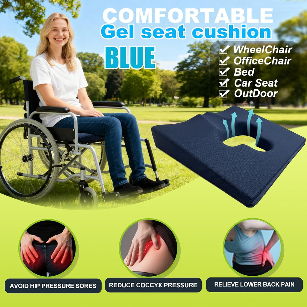 Gel Wheelchair Seat Cushion,Bed Sore Cushions for Butt,Gel Cushion for Pressu...