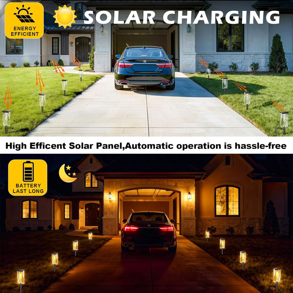 Solar Lights Outdoor, 12 Pack Solar Pathway Lights Outdoor Waterproof, Auto O...