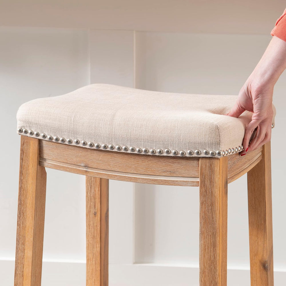 Linon Home Décor Kingston Acacia Counter Stool, Brown