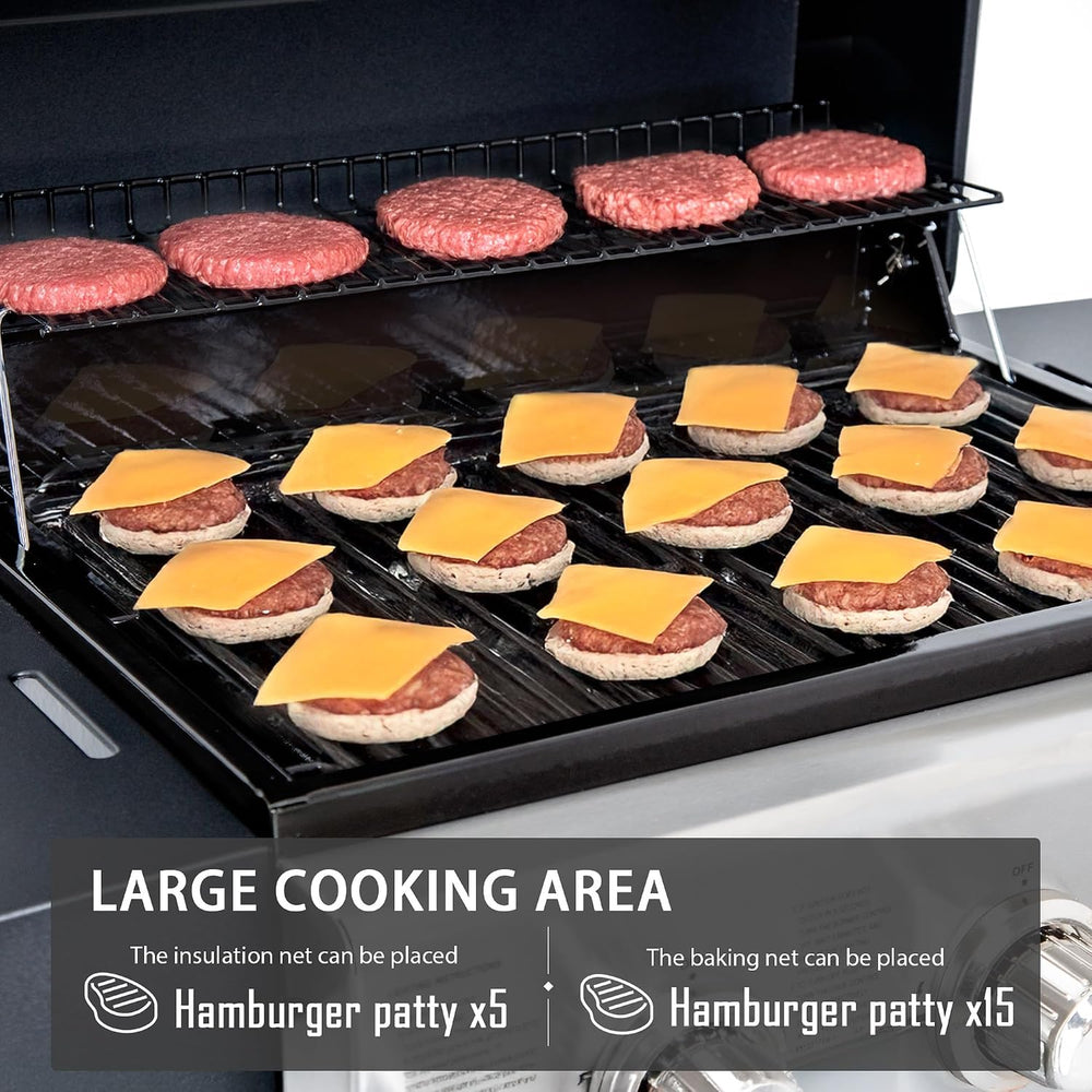 MASTER COOK 3 Burner BBQ Propane Gas Grill, 472 Sq. In. Cooking Area, 30,000 ...