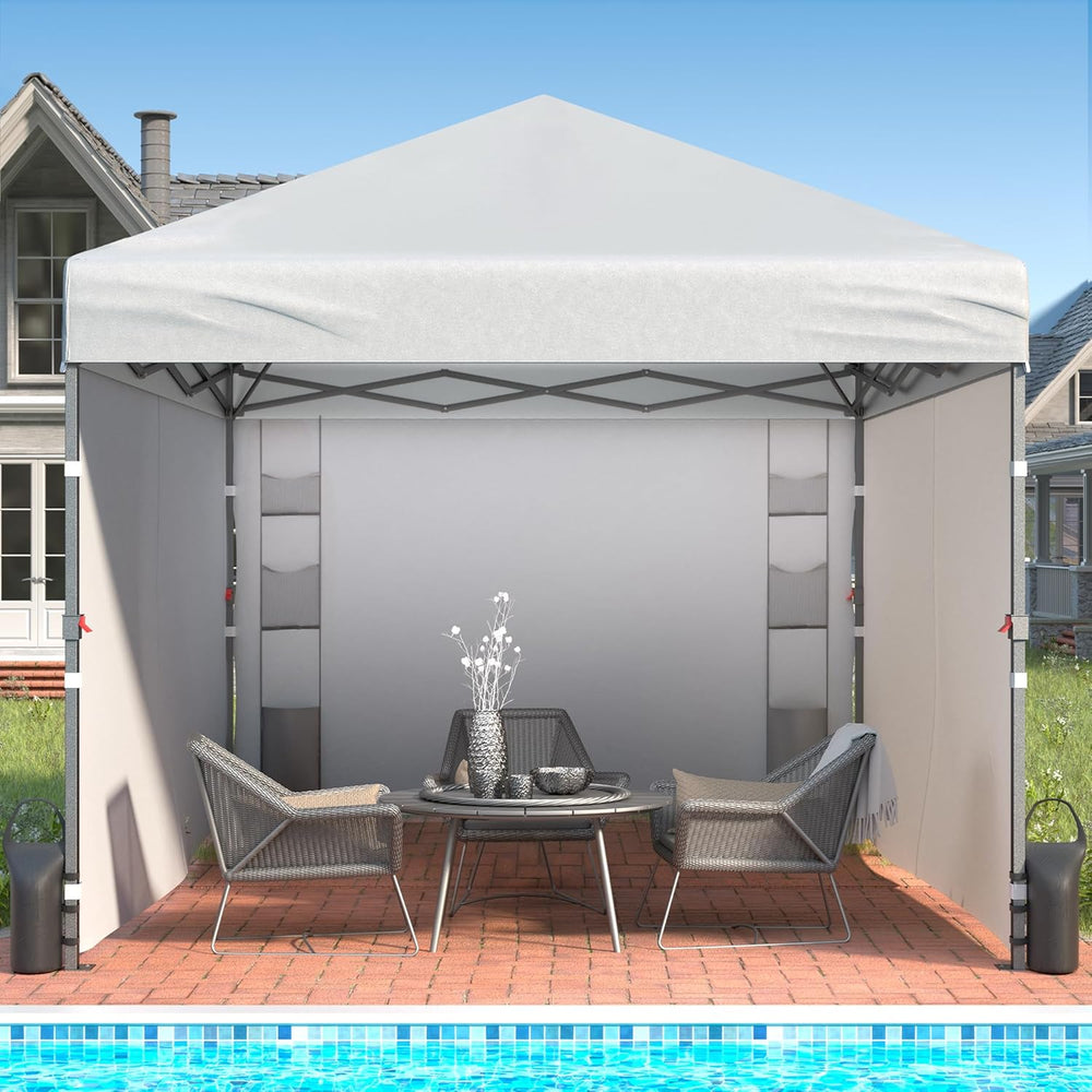 Tunbne 10X10 Pop Up Canopy Tent with 4 Sidewalls, Outdoor, One Push Setup