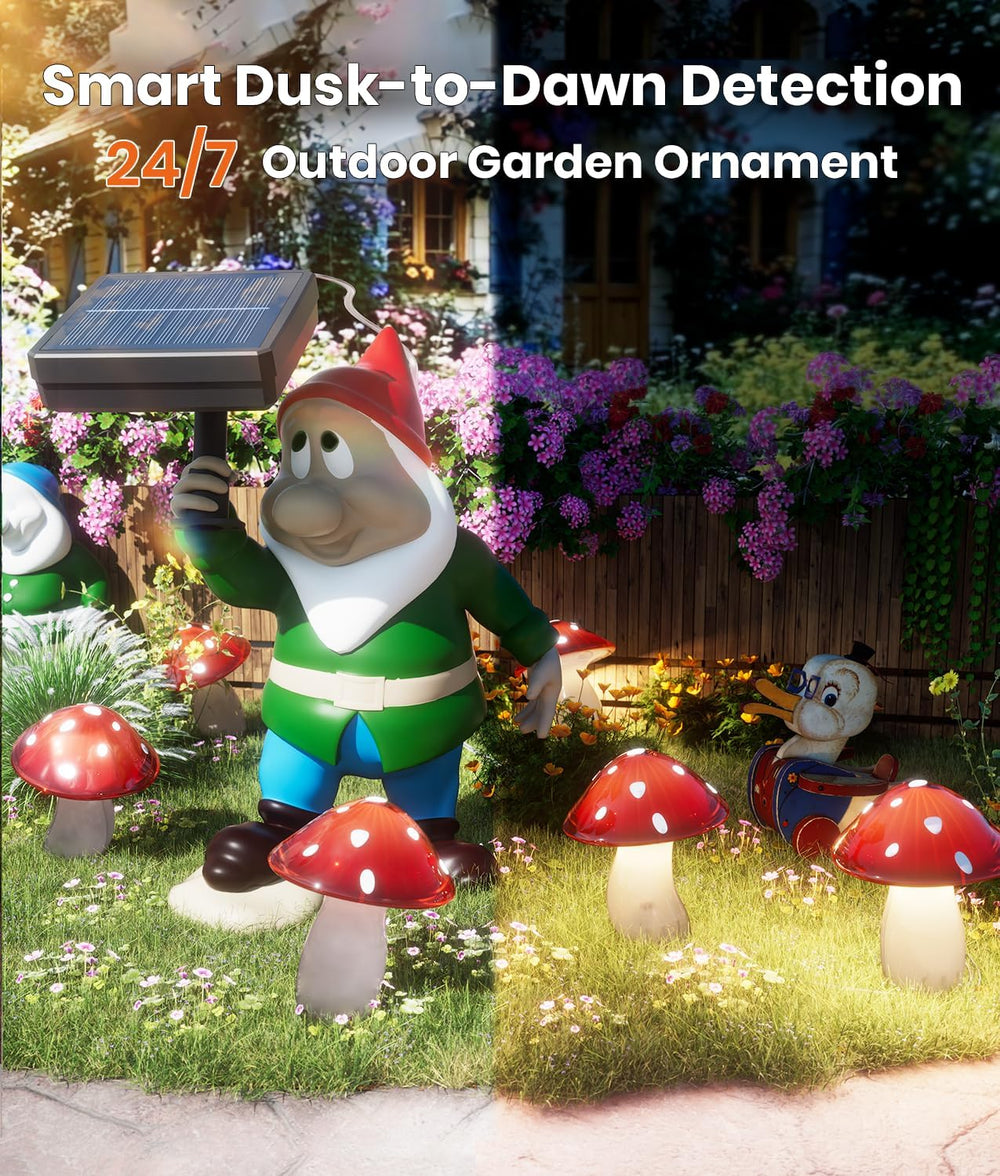Solar Mushroom Lights Outdoor 9 Pack, Garden Outdoor Decor, 8 Lighting Modes,...