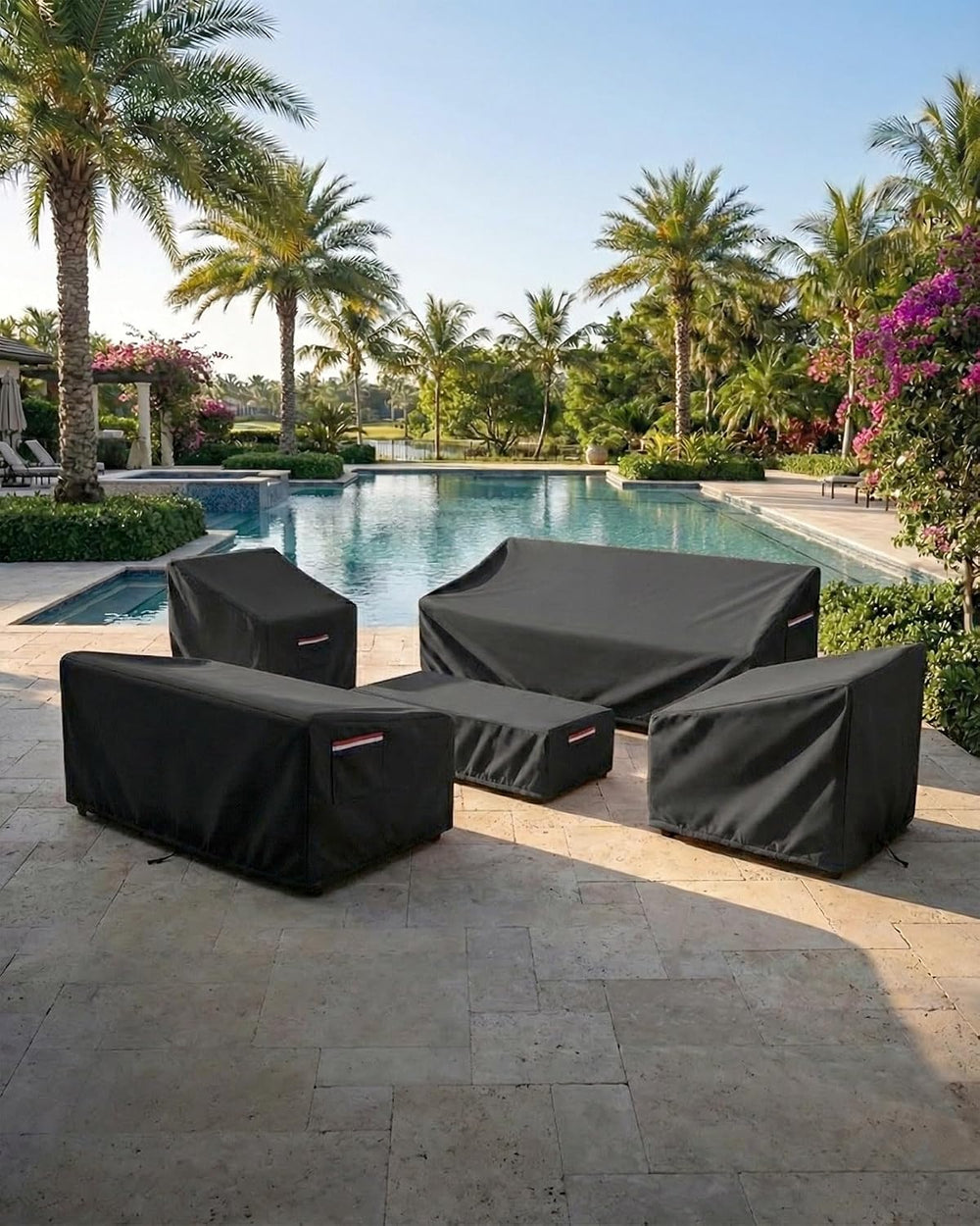 4-Piece Patio Furniture Cover Set, Waterproof Outdoor Furniture Covers for 3-...