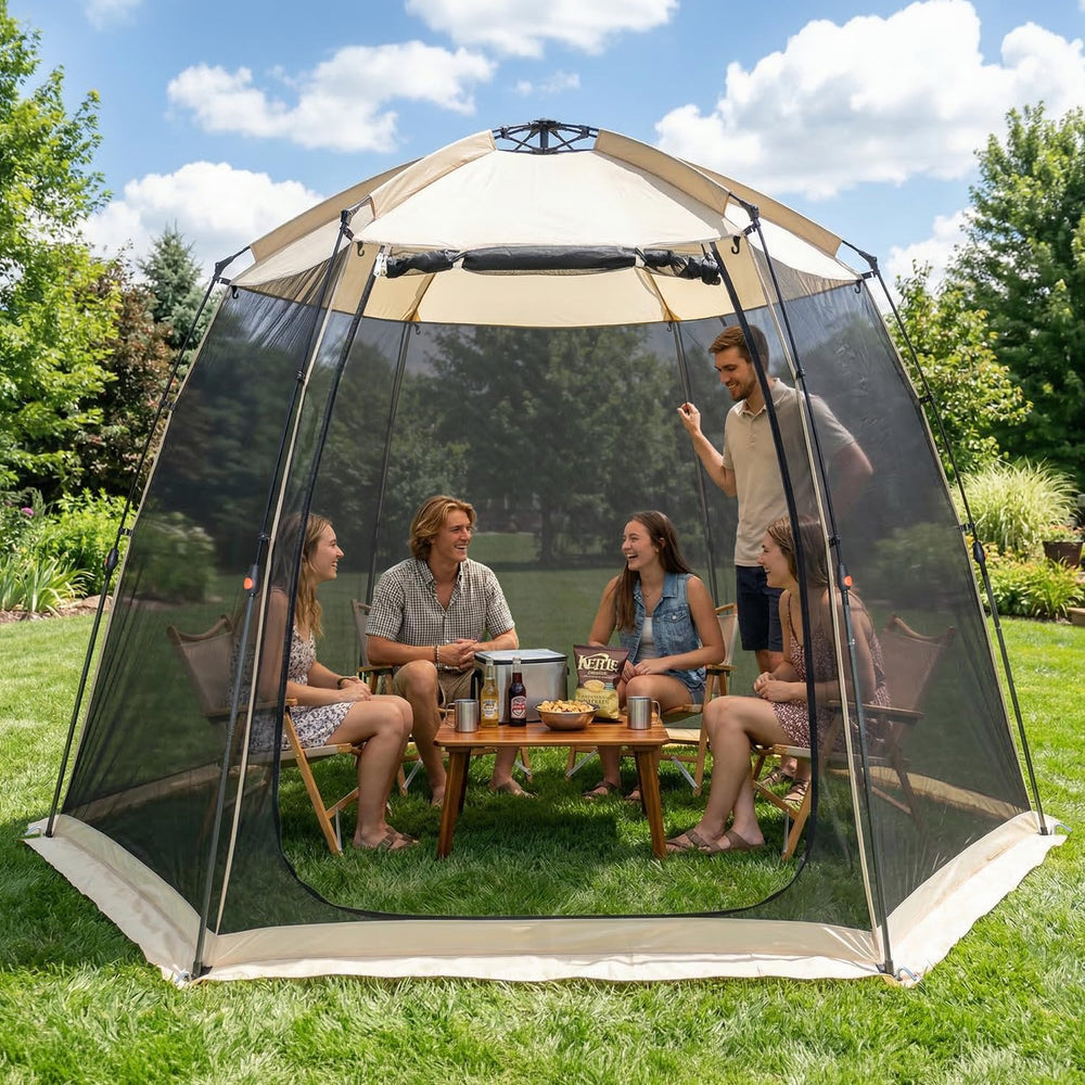 Alvantor® Screen House Gazebo, 4-6 Person Pop Up Screen Tent, Instant Screen ...