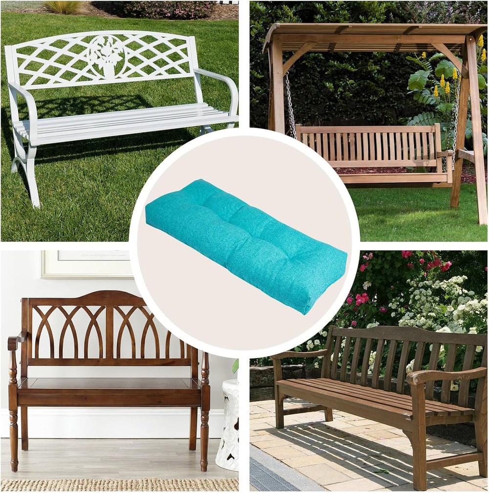 FUNHOME Outdoor Bench Cushion 45x18Inch, Long Seat Pads-Aqua Blue