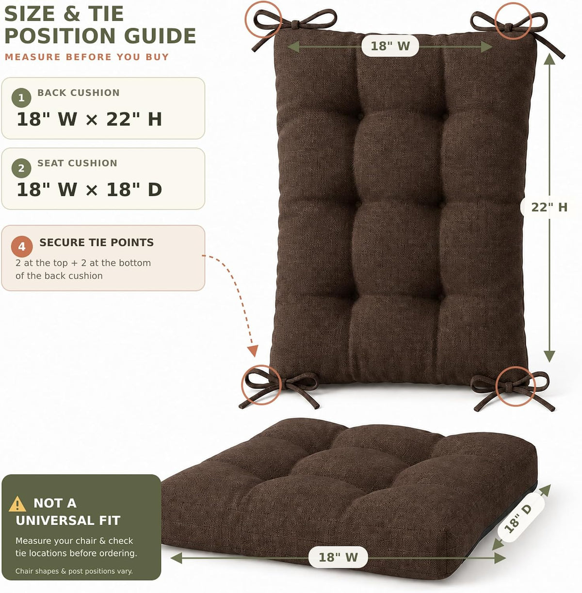 codi rocking chair cushions indoor, water-resistant, brown 1 shown in use