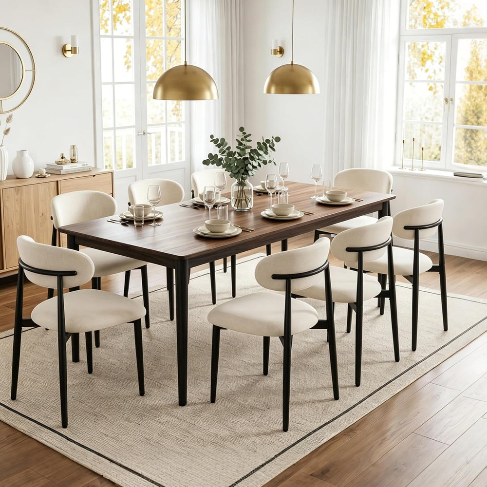 UVV Dining Chairs Set of 8, Metal Kitchen Chairs with Modern Fabric Upholster...