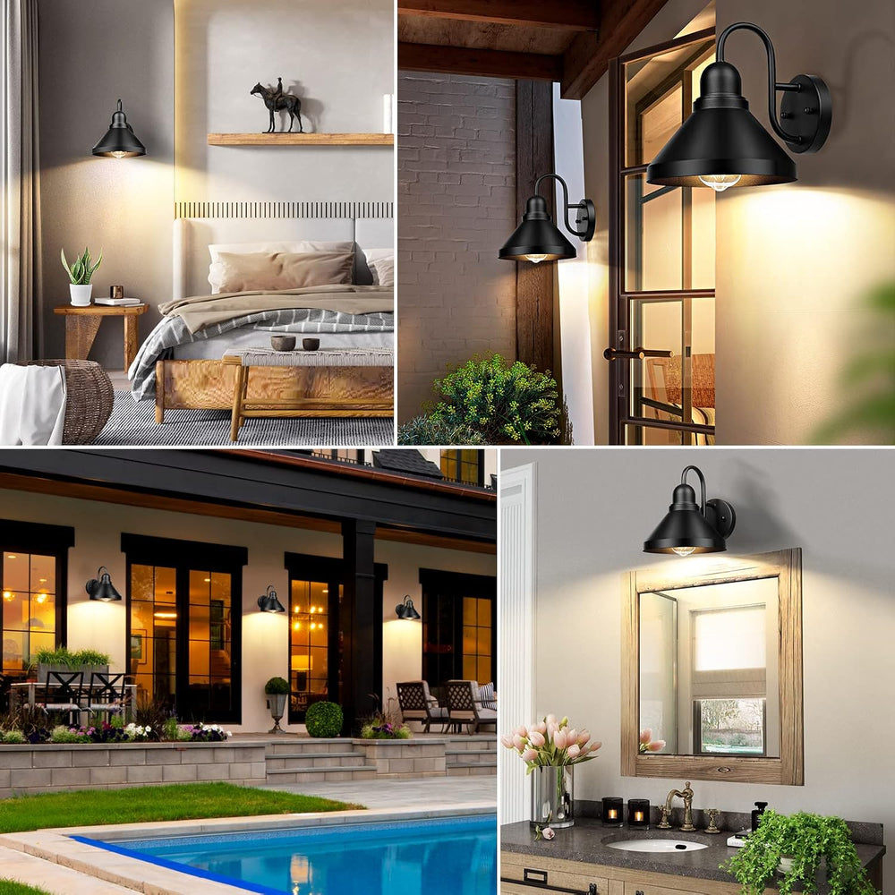 Brightever Gooseneck Outdoor Light Fixtures, 2-Pack Farmhouse Barn Lights for...