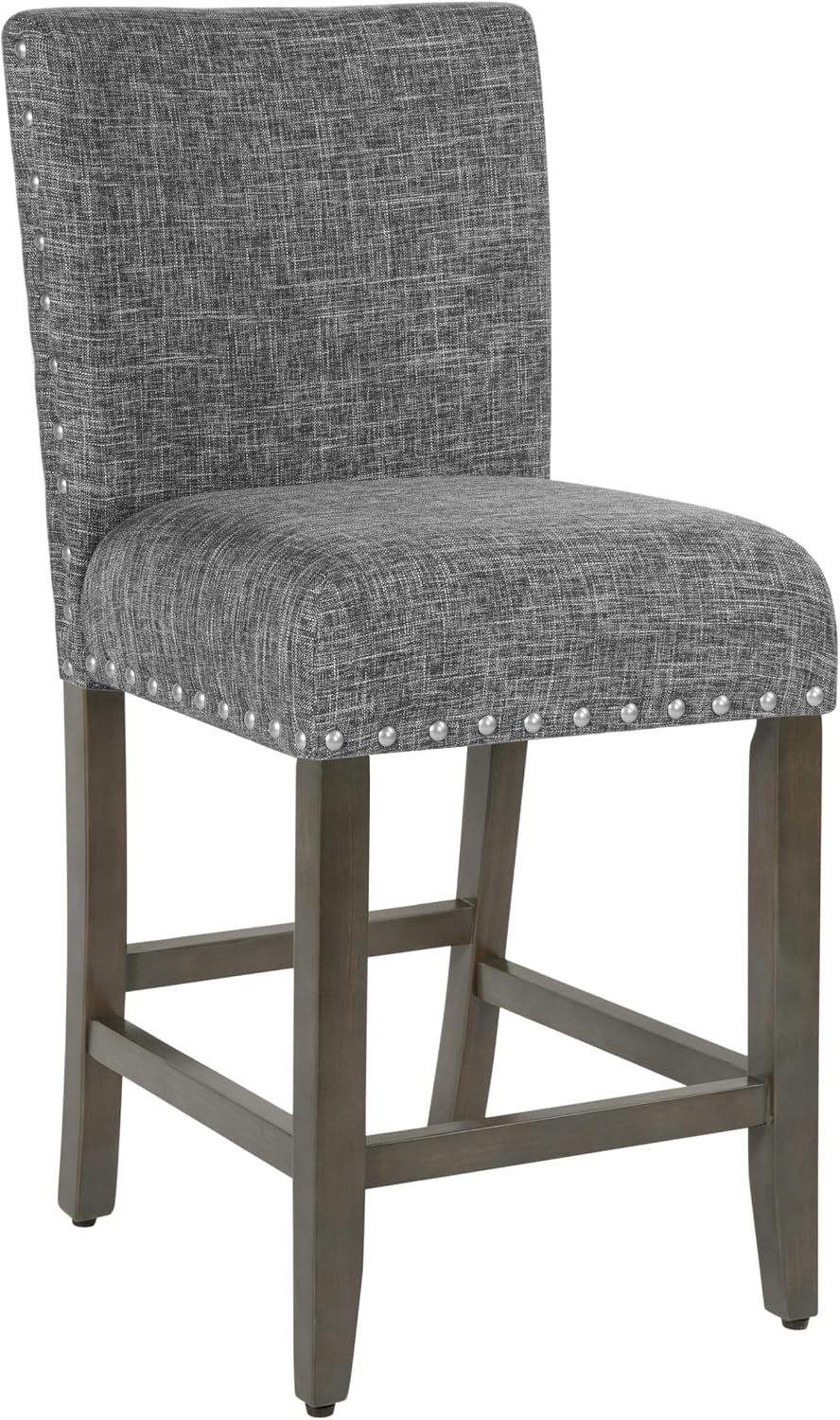 HomePop Upholstered Counter Stool, 24-Inch, Slate Gray