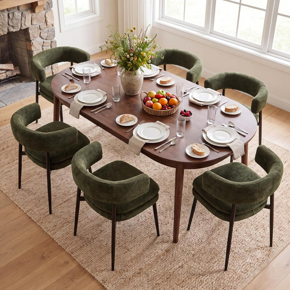 EALSON Upholstered Dining Chairs Set of 6 Modern Fabric Dining Room Chairs wi...