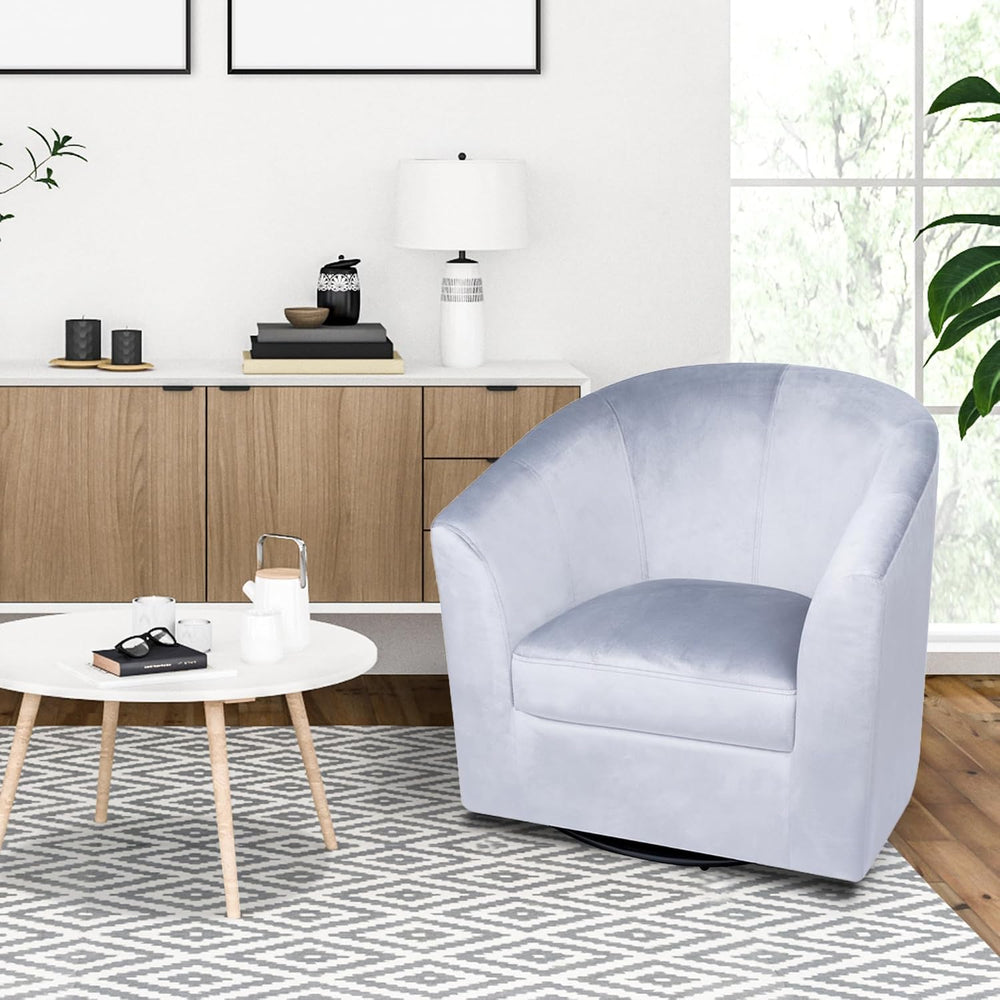 Naomi Home Ariana Swivel Accent Chair – Modern Barrel Accent Armchair with 36...