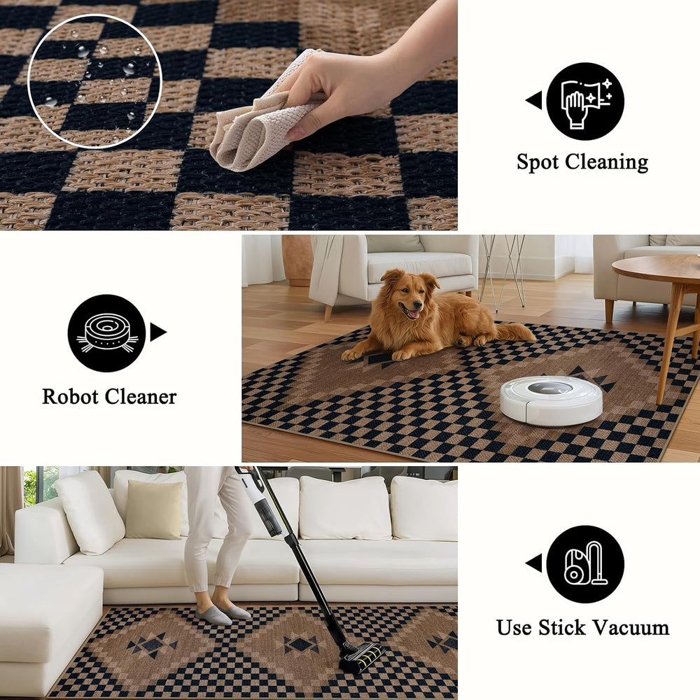 LIVEBOX Easy Jute Runner Rugs for Hallway 2x10, Non Slip Washable Rug Runner,...