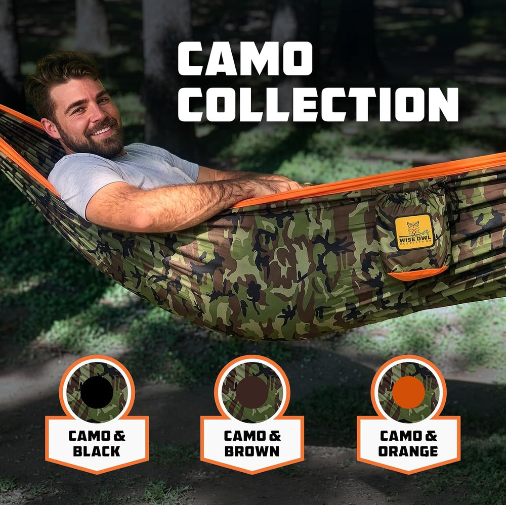 Wise Owl Outfitters Camping Hammock – 500lbs Portable Hammock with Tree Strap...