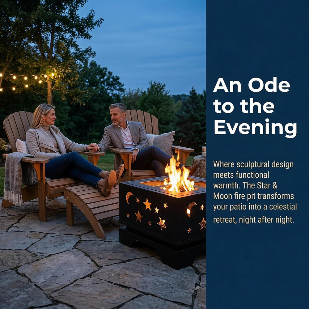 Fire Beauty Heavy Duty Square Cutout 2-in-1 Outdoor Fire Pit & Grill