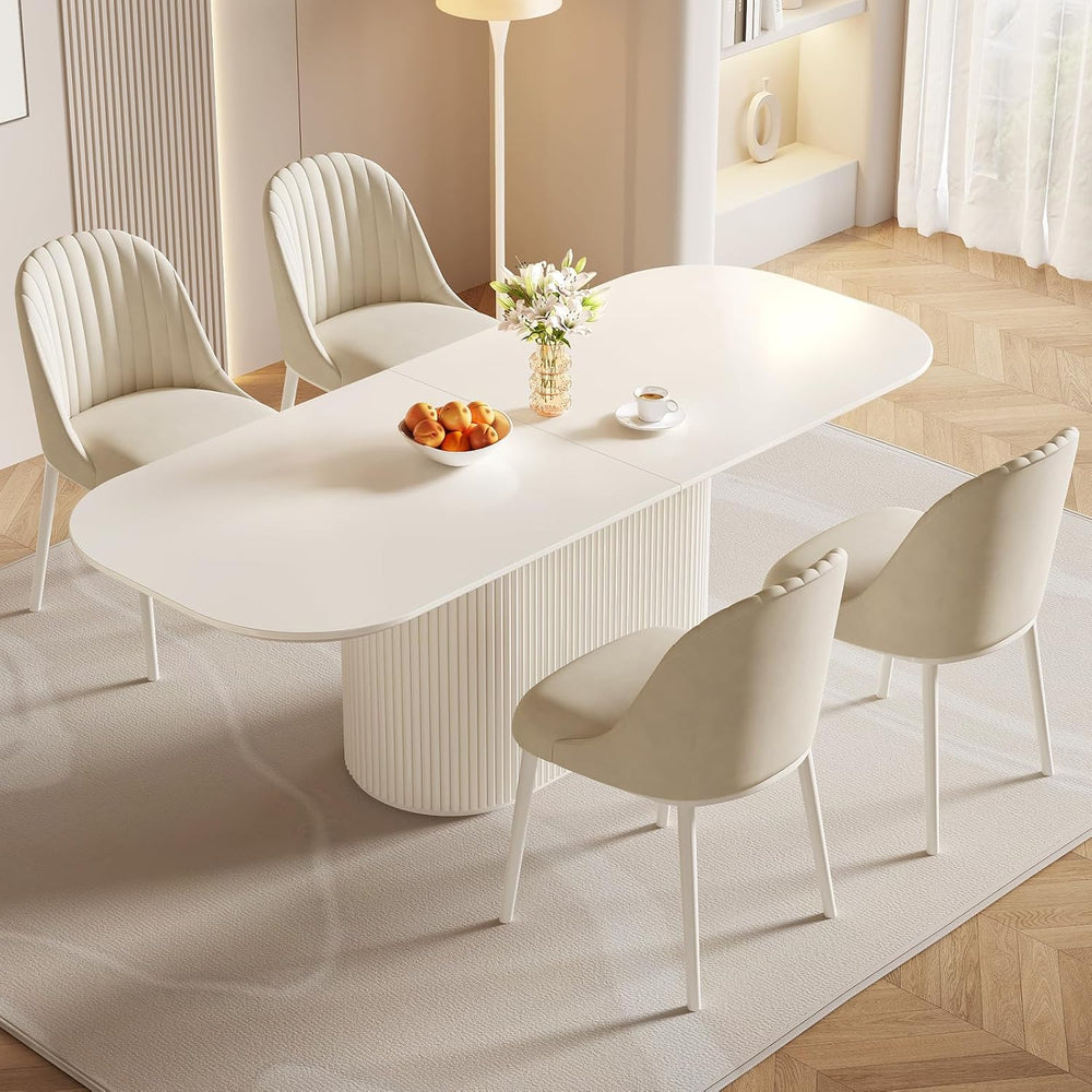 86" Modern Rectangular Dining Table for 6-8, Large Kitchen Table with Pe...